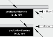 přesah desky nákres