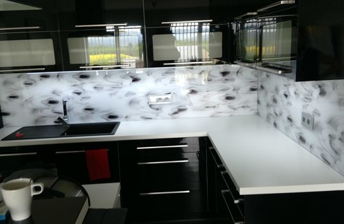 Skleněný obklad za kuchyňskou linku, fototisk